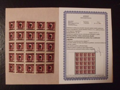 ** RU pro Bosnu a Hercegovinu, Dvojité přetisky SHS, Atest, cca 5000€