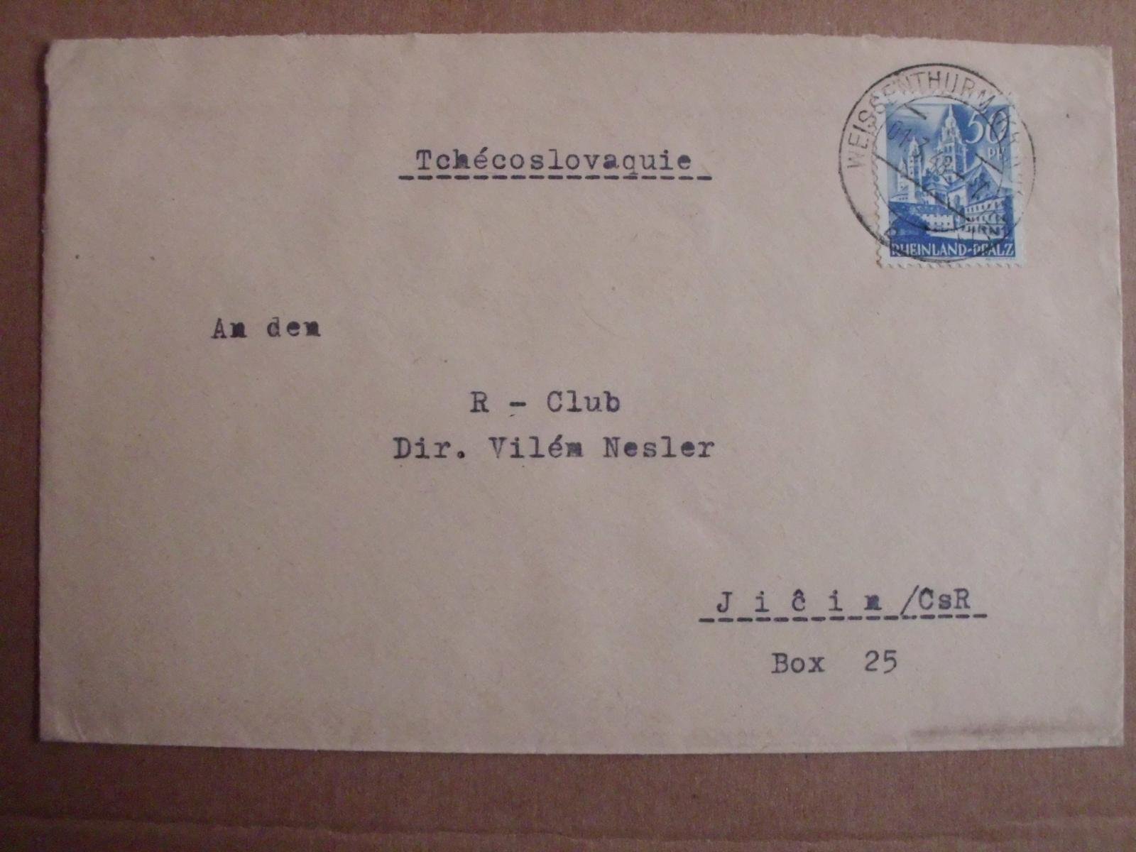 Německo 1948, Francouzská zóna Rheinland-Pfalz, firemní pošta do ČSR