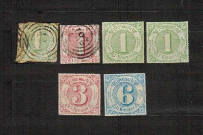 Německo Thurn und Taxis 1865-66, sestava na doplnění, cca 300€