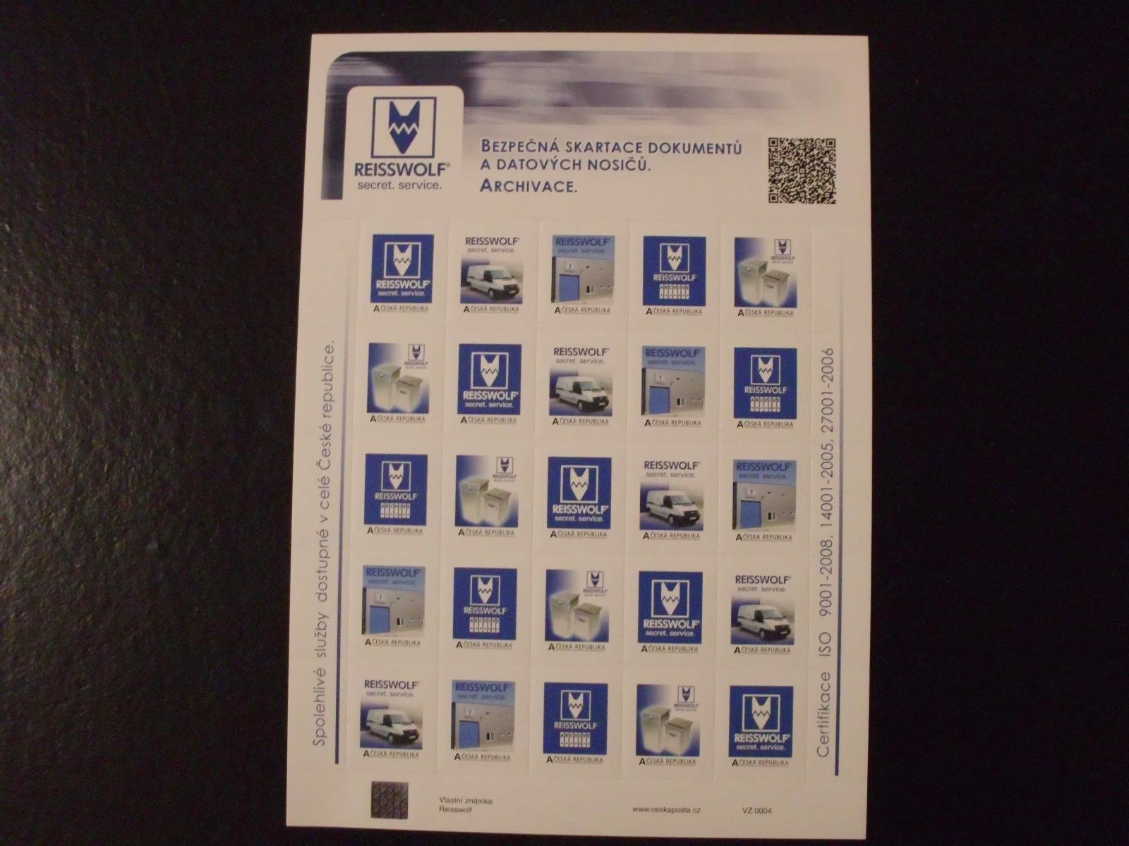 Vlastní známky VZ TL 0004 REISSWOLF - Bezpečná skartace