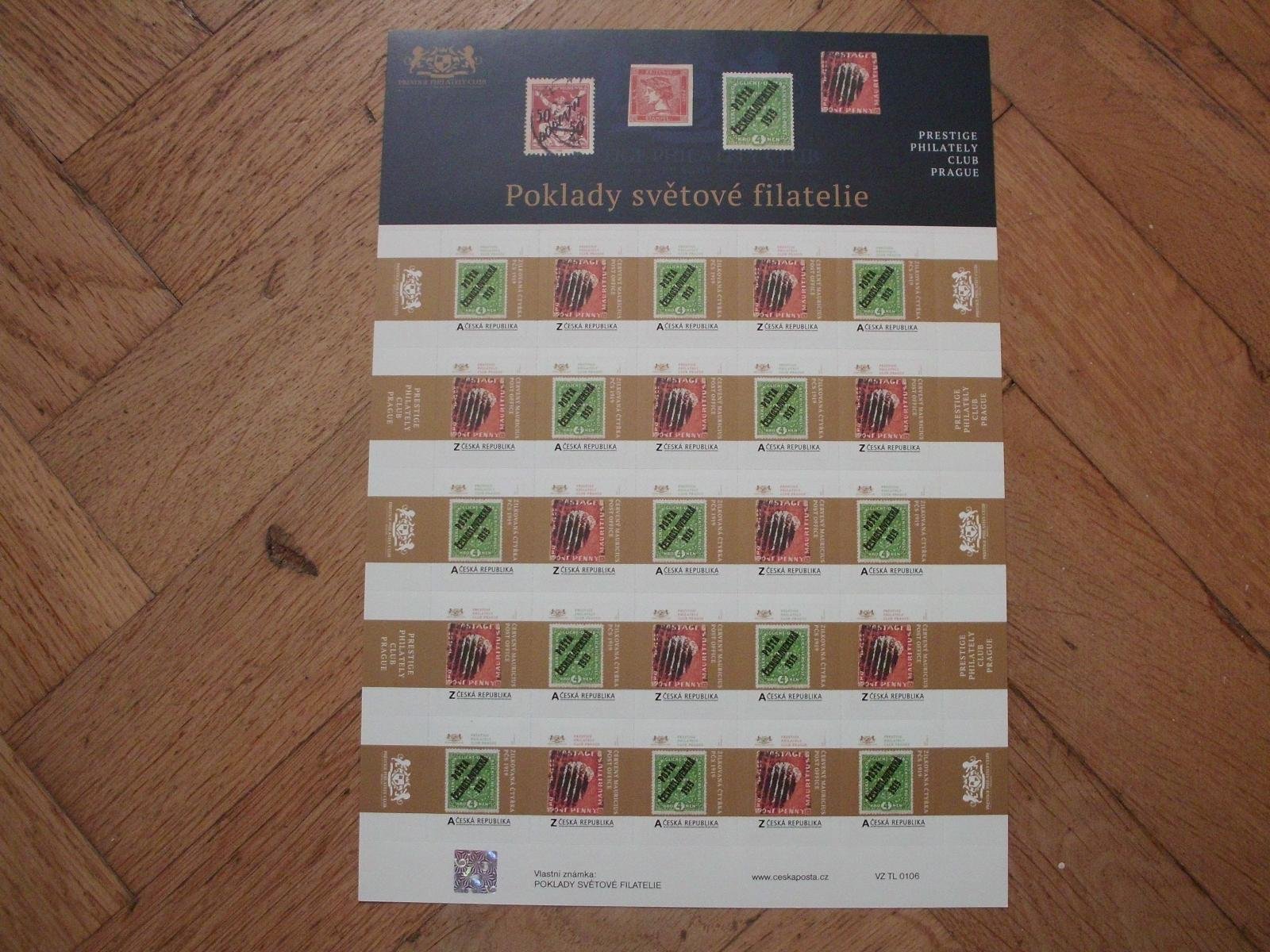 Vlastní známky VZ TL0106 Poklady světové filatelie