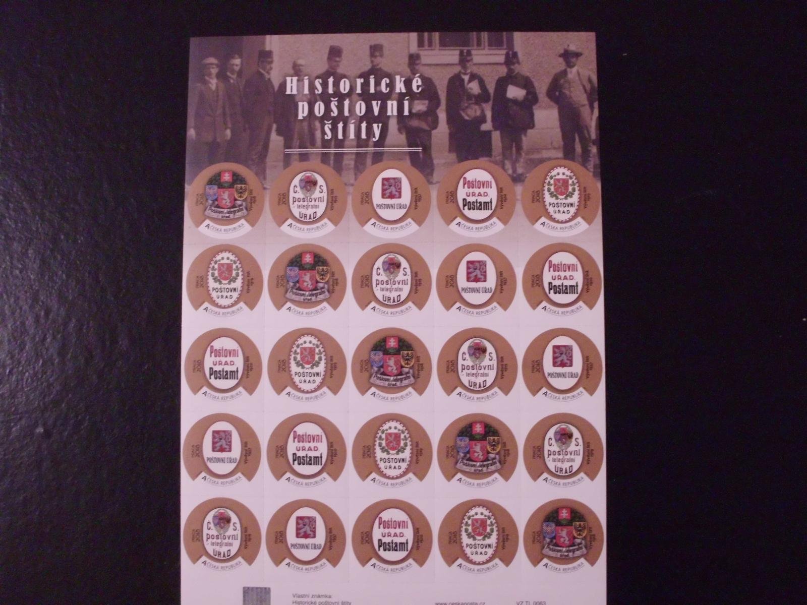 Vlastní známky VZ TL 0063 Historické poštovní štíty