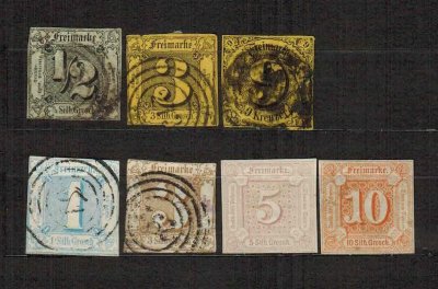 Německo Thurn und Taxis 1852-59, sestava na doplnění, přes 1000€